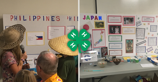 tabletop displays by 4-H'ers on Philippines and Japan